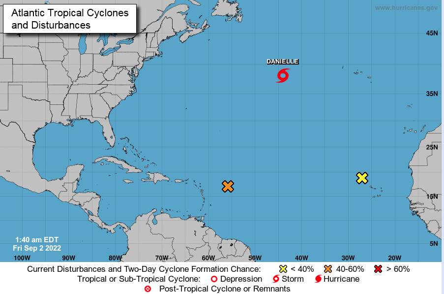 Fig. 2: Situation cyclonique dans l'Atlantique