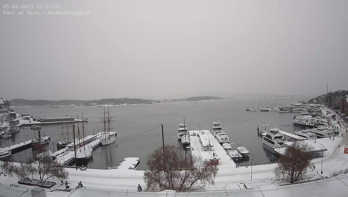 Fig. 3: Début des chutes de neige ce jeudi à Oslo