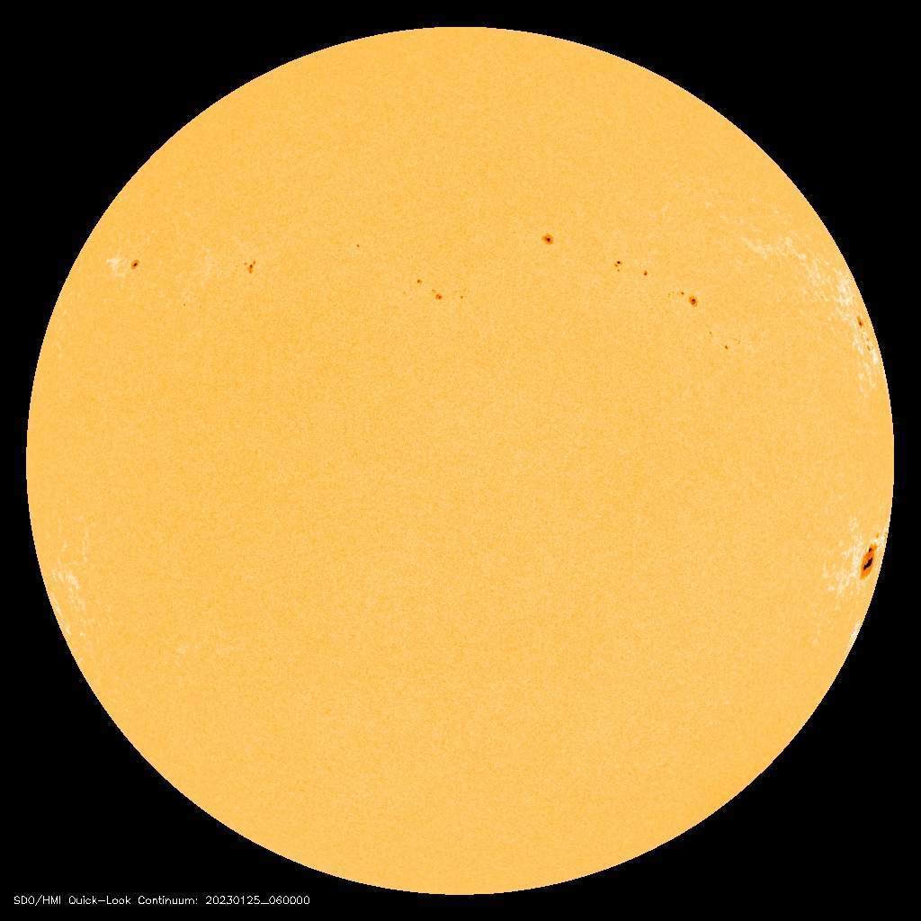Fig. 2: Image actuelle du Soleil prise ce matin par l'observatoire spatial SOHO; Source: NASA