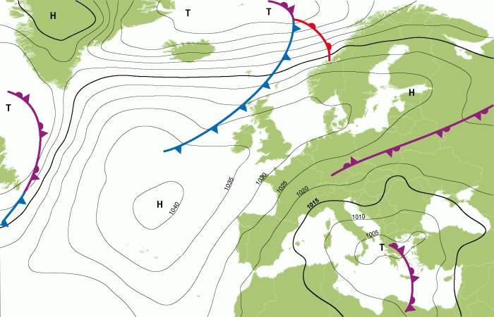 Situation météorologique ce vendredi en Europe; Source: MeteoNews 