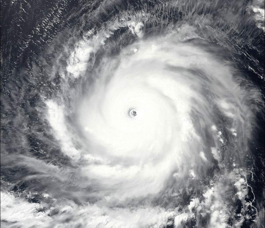 Fig. 1: Typhoon Mawar over the Philippine Sea on May 26, 2023 ; Source: Wikipedia