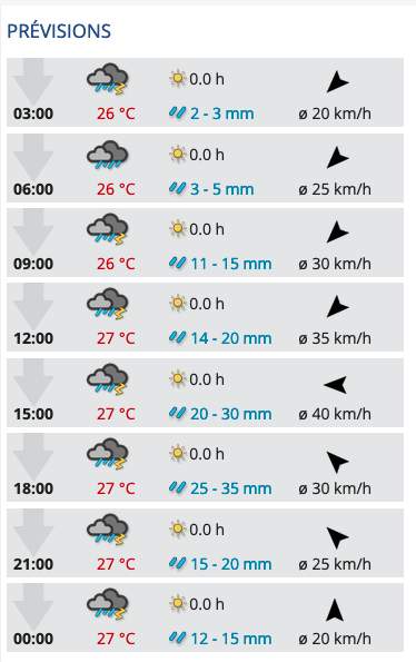 Fig. 2: Forecast for Tuesday in Owase; Source: MeteoNews