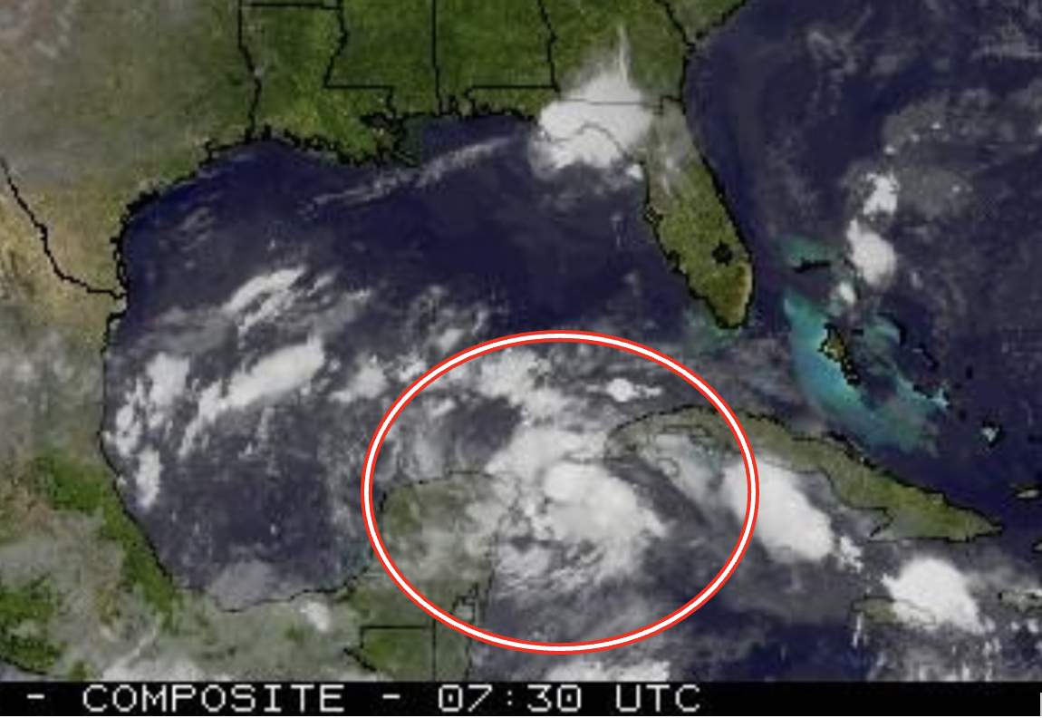 Fig. 2: Un nouveau système devrait bientôt se transformer en tempête tropicale.; Source: SSEC, University of Wisconsin