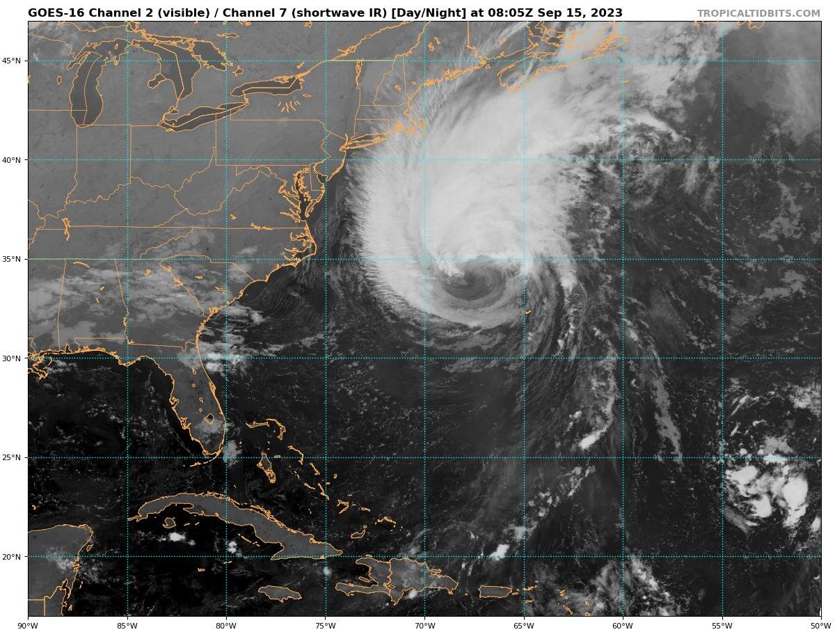 Abb. 1: Satellitenaufnahme von Hurrikan Lee; Quelle: tropicaltidbits.com