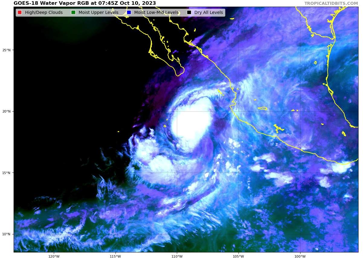 Fig. 3: Lidia over the northern eastern Pacific Ocean; Source: Tropical Tidbits