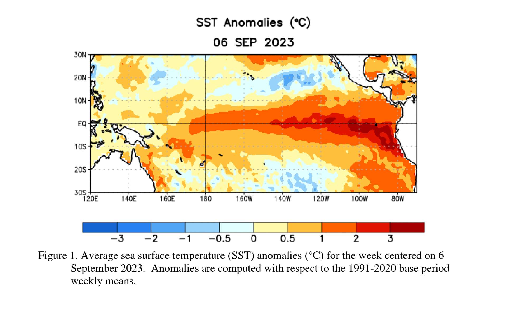 Fig. 2: El Nino en septembre 2023; Source: NOAA