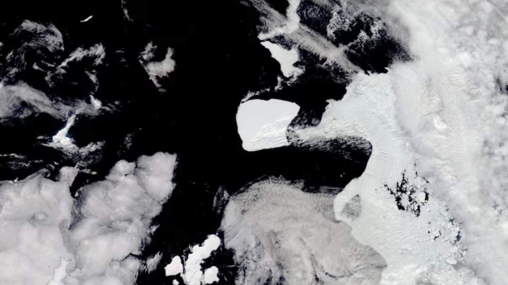 Fig. 1: Iceberg A23a fin novembre 2023; Source: NASA