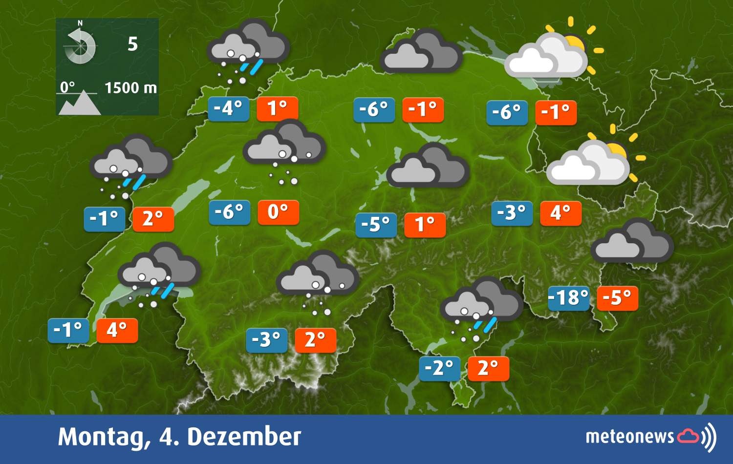 Fig. 2: Weather today Monday; Source: MeteoNews