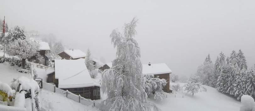 Fig. 6: Snow this morning in Wengen in the Bernese Oberland (1250 m); Source: roundshot